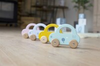 Label-Label - Kleines Auto - Blau / Personalisierbares Holzspielzeug mit Namen