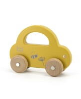 Label-Label - Kleines Auto - Gelb /  Personalisierbares Holzspielzeug mit Namen