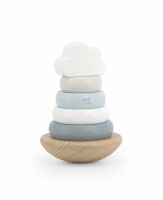 Label-Label - Stapelringe Balance - Blau / Personalisierbares Holzspielzeug mit Namen & Geburtsdaten
