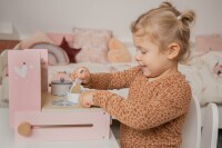 Label-Label - Klappbarer Kocher - Rosa /Personalisierbares Holzspielzeug mit Namen