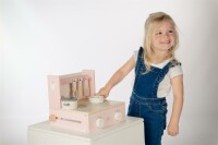 Label-Label - Klappbarer Kocher - Rosa /Personalisierbares Holzspielzeug mit Namen