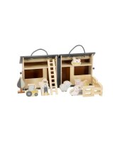 Tryco - Zusammenklappbares Bauernhaus aus Holz / Personalisierbares Holzspielzeug mit Namen & Geburtsdaten
