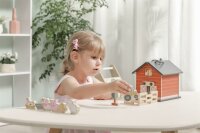 Tryco - Zusammenklappbares Bauernhaus aus Holz / Personalisierbares Holzspielzeug mit Namen & Geburtsdaten