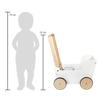 Schiebe- und Puppenwagen „Little Button“ /Personalisierbares Holzspielzeug mit Namen