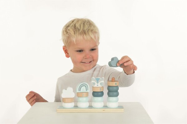 Label-Label - Kleine Stapelringe - Blau / Personalisierbar ohne Personalisierung