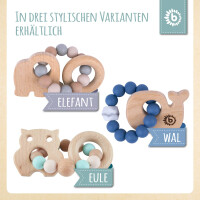 Beißring Eule mit Silikonkette
