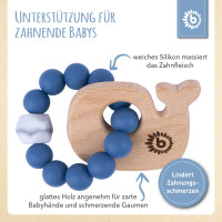 Beißring Wal mit Silikonkette