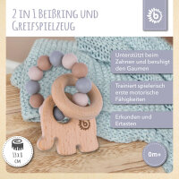 Beißring Elefant mit Silikonkette