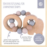 Beißring Elefant mit Silikonkette