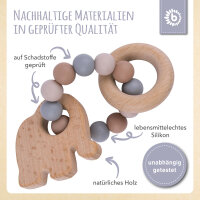 Beißring Elefant mit Silikonkette