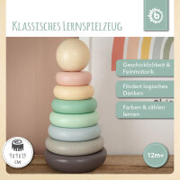 Stapelturm rose /Personalisierbares Holzspielzeug mit Namen & Geburtsdaten