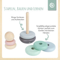 Stapelturm rose /Personalisierbares Holzspielzeug mit Namen & Geburtsdaten