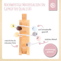Motorikschleife mit Wippe Reh / Personalisierbares Holzspielzeug mit Namen