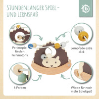 Motorikschleife mit Wippe Igel / Personalisierbares Holzspielzeug mit Namen
