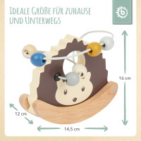 Motorikschleife mit Wippe Igel / Personalisierbares Holzspielzeug mit Namen