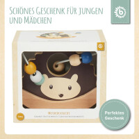 Motorikschleife mit Wippe Igel / Personalisierbares Holzspielzeug mit Namen