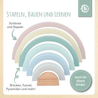 Regenbogen rose /Personalisierbares Holzspielzeug mit Namen & Geburtsdaten