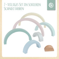 Regenbogen rose /Personalisierbares Holzspielzeug mit Namen & Geburtsdaten